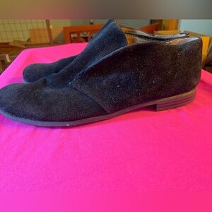 Franco Sarto Black Suede Slip On Loafers